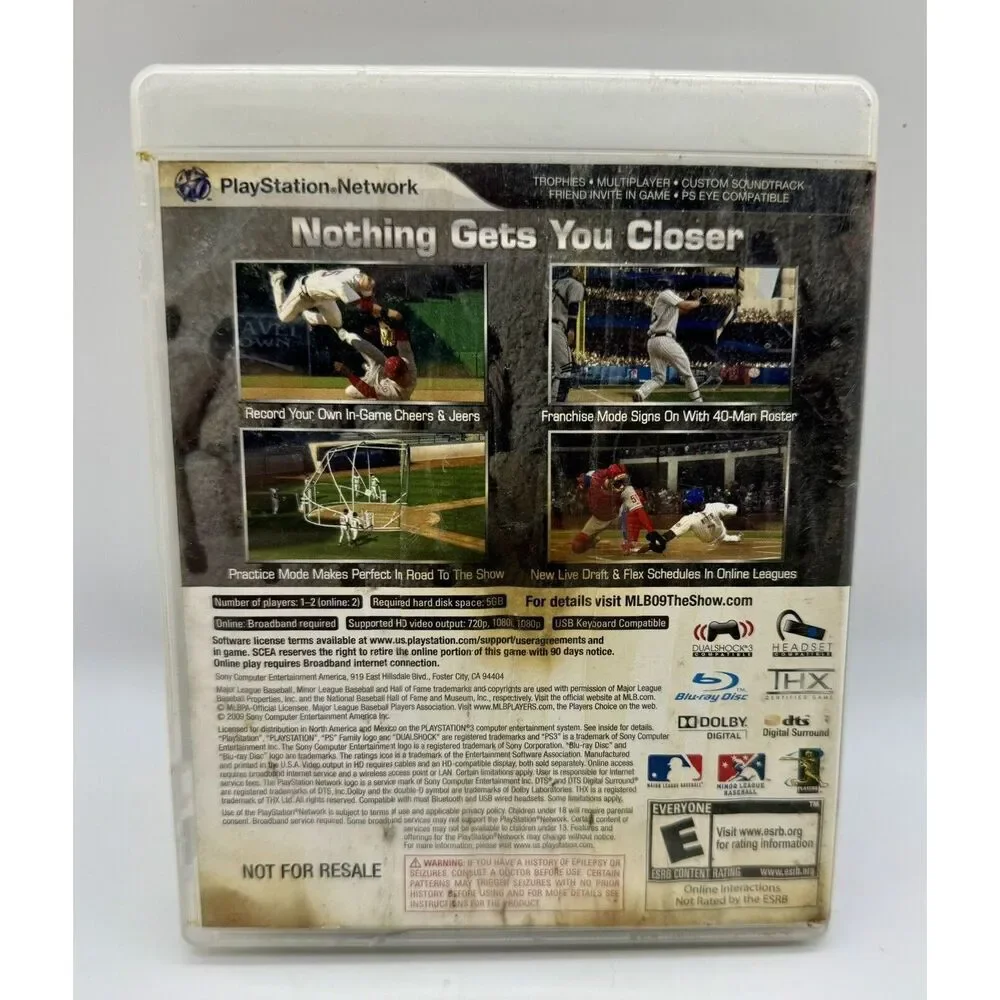 MLB 09: The Show (Sony‎ PlayStation 3, 2009) Game Case Manual Tested
